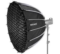 NEEWER Softbox Parabólico de 47,2 Pulgadas/120cm Configuración Rápida Plegado Rápido, con Difusores/Rejilla de Nido de Abeja/Bolsa, Compatible con Aputure 120d Luz Dome Godox sl60w NEEWER RGB CB60