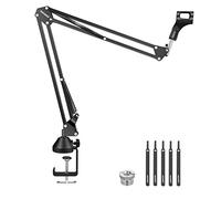 NEEWER Soporte Brazo de Micrófono Soporte Brazo Suspensión Tijera de Micro con Tornillo de 3/8" a 5/8" y Ataduras de Cable Compatible con Blue Yeti Snowball Yeti X Quadcast etc Carga Máx 1,5kg(Negro)
