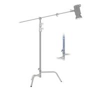 NEEWER Soporte C de Acero Inoxidable de 3,2m con Brazo de Pértigaa, Varilla Central más Gruesa, Carga Máxima 20kg, Fotografía Luz Soporte con Brazo de 1,27m para Monolight Softbox, SC320Q