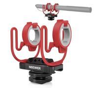 NEEWER Soporte de choque para micrófono con zapata fría, rosca de 1/4 pulgadas para jaulas de cámara, soportes de poste de brazo de brazo, trípodes, soporte de micrófono compatible con VM15 Rode NTG