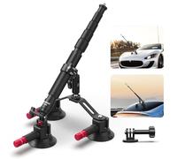 NEEWER Soporte de Coche de Triple Ventosa para Cámaras de Acción, CA065 | Compatible con Insta360 X5/X4 GoPro DJI Cámara,Soporte Brazo Mágico de Liberación Rápida para Parabrisas 2 en 1 Palo Selfies