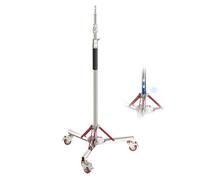 NEEWER Soporte de luz Acolchado de Aire Resistente de 10 pies con Ruedas, Soporte de trípode Ajustable, Soporte de Acero Inoxidable con Ruedas para Flash de Estudio, Reflector monolight, SC305AW