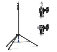 NEEWER Soporte de Luz con Amortiguación de Aire de 2,6m,Trípode Metálico Resistente con Espita Reversible de 1/4" a 3/8",3 Vías Interfaz de Montaje y Perillas de Bloqueo,Carga Máx.de 2,5kg,ST-260AC