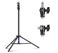 NEEWER Soporte de Luz con Amortiguación de Aire de 2,8m,Trípode Metálico Resistente con Espita Reversible de 1/4" a 3/8",3 Vías Interfaz de Montaje y Perillas de Bloqueo,Carga Máx.de 2,5kg,ST-280AC