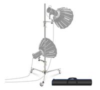 NEEWER Soporte de luz de Acero Inoxidable de 198 cm, Soporte de trípode Resistente con Ruedas giratorias, 2 Brazos deslizantes con Agarre de Pistola, Pata Plegable para fotografía, Caja de luz