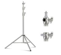 NEEWER Soporte de luz de Acero Inoxidable de 2,6 m, Acolchado con Resorte, Soporte de trípode de fotografía Resistente con Adaptador de Tornillo Universal de 1/4 a 3/8 Pulgadas para luz