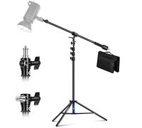 NEEWER Soporte de Luz de Aluminio con Amortiguación de Aire, Soporte de Fotografía de 3M con Brazo Extensible, Contrapeso, Bolsa de Arena, Tornillo de 1/4" para Softbox, Carga Máxima 5kg