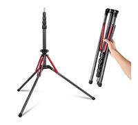 NEEWER Soporte de Luz de Fibra de Carbono con Patas Reversibles de 180°, Adaptador de Tornillo de 1/4"-3/8" y Bolsa, Trípode Portátil de 220cm para Fotografía al Aire Libre Speedlite Softbox, ST210R