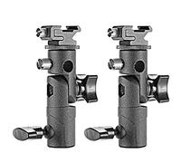 Neewer Soporte de luz giratoria Profesional Universal Tipo E para Flash Speedlite con Soporte para Paraguas para Canon, Nikon, Pentax, Olympus y Otros Flashes, luz de Estudio, luz LED (Paquete de 2)