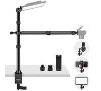 NEEWER Soporte de Mesa para Cámara Superior con Brazo de Extensión Telescópico de 2 Secciones, Soporte para Teléfono, Cabezales de Bola, Adaptadores de Tornillo, Soporte de Luz, TL253A+DS001
