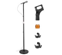 NEEWER Soporte de piso para micrófono, soporte de abrazadera de micrófono desmontable ajustable de 3 secciones con base pesada, compatible con Blue Yeti HyperX QuadCast Shure SM58 Samson Q2U Fifine