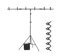 NEEWER Soporte de telón de Fondo en Forma de T de 7 x 9pies, sin Montaje, Soporte de Fondo en T Integrado con 6 Abrazaderas de Resorte, Bolsa de Arena, Bolsa de Transporte, Soporte de trípode