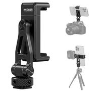 NEEWER Soporte de Trípode Metal para Teléfono con Zapatas Frías, Rosca 1/4",Tilt 180°, Rotación 360°, Phone Clamp Ajustable para Movil Compatible con iPhone 16 15 Pro MAX S24 Ultra Camera Cage, GA010