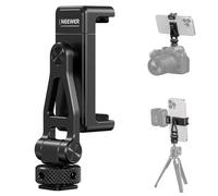 NEEWER Soporte de Trípode Metal para Teléfono con Zapatas Frías, Rosca 1/4",Tilt 180°, Rotación 360°, Phone Clamp Ajustable para Movil Compatible con iPhone 16 15 Pro MAX S24 Ultra Camera Cage, GA010