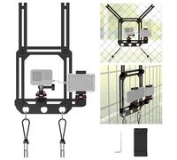 NEEWER Soporte de valla con soporte para montaje cambiador, absorción de golpes, cadena de cancha de tenis de béisbol, compatible con cámara de acción Mevo Start GoPro Insta360 DJI, PA022, color negro