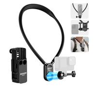 NEEWER Soporte Magnético Cuello con Pocket 3 Jaula, Soporte Cuello Flexible para Cámara Acción, Compatible con GoPro Hero 13 12 11 MAX dji Action 5 Pro Insta360 Osmo Pocket 3 Accesorio para POV, GP39