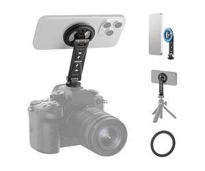 NEEWER Soporte Magnético Móvil con Zapata Fría, Metal Portátil Smartphone Holder Adapter para Cámara Trípode Montaje Compatible con MagSafe iPhone Samsung Huawei Android para Grabación Vídeo, DS031