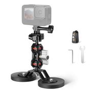 NEEWER Soporte Magnético para Cámara con Brazo Mágico Articulado de Doble Cabeza Esférica 1/4",Soporte Magnético para Cámara de Coche Compatible con GoPro Hero 12 Insta360 dji, Carga Máx 2kg, FL-GP15