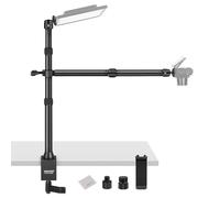 NEEWER Soporte Movil Mesa con 2 Brazos Telescópicos para Micrófono Cámara Webcam Aro Luz, Soporte Mic Escritorio con C Clamp, Rótulas, Adaptador Tornillo, Paño de Limpieza, TL253A+DS001