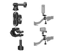 NEEWER Soporte para Barra de cámara de acción, Dos Cabezales de Bola de 360°, Adaptador de cámara de acción de Tornillo de 1/4", Soporte para Manillar de Moto y Bicicleta, Compatible con GoPro Hero13