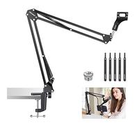 NEEWER Soporte para Brazo de micrófono, Soporte para Colgar Tijeras, micrófono con Tornillo de 3/8" a 5/8" y Bridas, Compatible con Yeti Snowball Yeti X Quadcast y Otros micrófonos, (Negro)