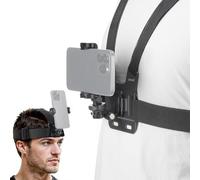 NEEWER Soporte para el Pecho para teléfono móvil, Correa de Cabeza, Cierre rápido, POV Vlog, Juego de Accesorios para grabación de vídeo, Compatible con iPhone GoPro Hero Insta360 dji AKASO Action
