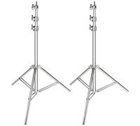 Neewer - Soporte para luz, de Acero Inoxidable, 220 cm, Plegable y portátil, Muy Resistente, Ideal para Estudio, Softbox, Monolight y Otros Equipos de fotografía, Color Plateado, 2 Unidades
