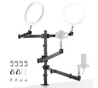 NEEWER ST004 - Soporte de cámara de Escritorio, Soporte de Montaje para cámara Web con 4 Brazos articulados Flexibles, Tornillos de 3/8 Pulgadas, 1/4 Pulgadas, 5/8 Pulgadas para micrófono, luz LED,