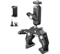NEEWER Super Abrazadera con 3" Doble Rótula Brazo Mágico, Zapata Fría, ST83 | Teléfono/Cámara Acción Soporte Adaptador para Escritorio Trípode Tubo Crossbar Gimbal Rods Compatible con SmallRig GoPro DJI