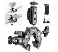 NEEWER Súper Abrazadera con Brazo mágico de Cabeza esférica Dual de 3 Pulgadas, Adaptador de Cabeza de Bola, Zapata fría, Soporte, Soporte de Abrazadera de cámara de acción para Superficie