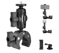 NEEWER Super Clamp Action Camera Mount con 360° Rótulas Dobles, Bici/Bicicleta/Motocicleta Soporte Manillar Compatible con iPhone Insta360 dji OSMO Action GoPro Hero para POV Grabación Vídeo, CA162