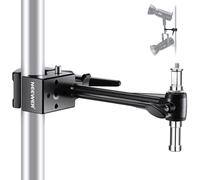 NEEWER Super Abrazadera con 6" Brazo Extensión, 5/8" Stud, 2.4" Agarre Resistente Poste de Cangrejo Abrazadera para Tubo RedondoSuperficie Plana, para Montaje Iluminación Cámara Estudio Fotografía