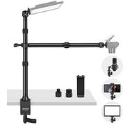 NEEWER Soporte de Mesa para Cámara Superior con Brazo de Extensión Telescópico de 2 Secciones, Soporte para Teléfono, Cabezales de Bola, Adaptadores de Tornillo, Soporte de Luz, TL253A+DS001