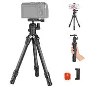 NEEWER TP09 Mini Trípode Fibra Carbono, 20" Trípode Escritorio con Cabezal Bola 360°, Soporte Teléfono y Remoto, Trípode Mesa Viaje Compacto y Liviano para Videocámara DSLR, Teléfono, Carga Máx 11lb