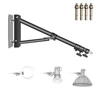 Neewer Triángulo Montaje en Pared Boom Brazo para Fotografía de Estudio Estroboscópica Luz Monolights Softboxes Reflectores de Paraguas, Rotación Flexible de 180 Grados, Longitud Máxima 130Cm (Negro)