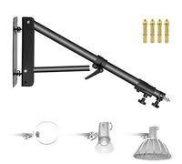 Neewer Triángulo Montaje en Pared con Brazo para Fotografía Estudio Vídeo Luz Estroboscópica Luz Monolight,Caja Luz,Reflector Paraguas,Flexible 180 Grados Rotación 125cm(negro)