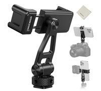 NEEWER Trípode Austable Teléfono con Zapata Fría 1/4" Rosca 180° Tilt 360° Rotación Paño Llimpieza Compatible con iPhone, Samsung y Android, Jaula para Cámara, para Grabación Vídeo, GA010