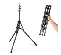 NEEWER Trípode de luz de metal con patas reversibles 180° y bolsa, 178 cm, trípode portátil con tornillo 1/4" 5/8" para fotografía interior y exterior Speedlite Strobo Ring Light Softbox, ST178R negro