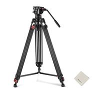 NEEWER 74" Video Trípode con Cabezal Fluido & Control Amortiguación, Soporte Profesional Aluminio Resistente Cámara con Placa QR para Videocámaras DSLR y Grabación, Paño, Carga Máx 17,6lbs, TP74