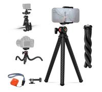 NEEWER Trípode Flexible con Remoto,Mini Soporte para Cámara y Teléfono,TP34 | Soporte Móvil Oculto, Adaptador Cámara Acción Compatible con iPhone GoPro Hero13 12 11 10 DJI Insta360 Samsung para Vlogging