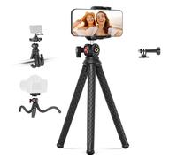 NEEWER Trípode Flexible para teléfono, pequeño Soporte de Escritorio para cámara con Soporte Oculto para teléfono, Adaptador de Montaje para cámara de acción, Compatible con iPhone, GoPro, dji