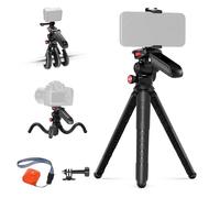 NEEWER Trípode Flexible Teléfono y Cámara con Control/Mango/Soporte Teléfono/Adaptador Cámara Acción, Mini Trípode Viaje Vlog Selfie Stick Compatible con iPhone GoPro Hero13 12 11 10 Samsung,TP36