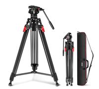 NEEWER Trípode para cámara de Video de 76 Pulgadas con Cabezal Fluido, liberación rápida de un Paso con amortiguación Ajustable, Soporte de trípode de Aluminio Resistente, Placa QR de Modo Dual para