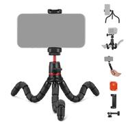 NEEWER Trípode para iPhone con Mando a Distancia/Adaptador de Montaje de cámara de acción/Soporte para teléfono, Mini trípode Flexible Compatible con cámara GoPro Samsung DSLR cámara Web para Vlog,