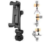 NEEWER Universal Soporte Móvil Stand Holder con Zapata Fría, Rosca 1/4", 360° Giro 180° Inclinación 3 Eje Adaptador Trípode Montaje Compatible con iPhone Android Samsung Camera Cage Top Handle, PA154