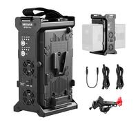 NEEWER V Mount Cargador Batería Doble Canal con Carga Rápida 100W PD USB C, Salidas DC 48V/DC24V/100W PD/D Tap, Cargador de Metal Multifuncional Compatible con SmallRig NEEWER PS099E VB99, BP-2CH Pro