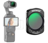 NEEWER Variable ND2-32 y 1/4 Filtro Black Diffusion Compatible con dji Osmo Pocket 3, Accesorios Action CAM con Filtro Densidad Neutra con 2 Protectores Pantalla de Vidrio Templado, HD Vidrio Óptico