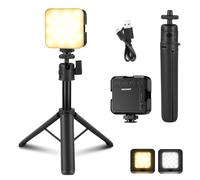 NEEWER Vdeo Luz LED Cámara con Trípode Escritorio, Pequeño Panel Luz Regulable Bicolor 3200K-5600K, CRI 97+, 8 Escenas, 2000mAh Batería Recargable para Grabación/Fotografía de Vlog, NL-36AI