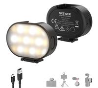 NEEWER Versión de Nivel de Entrada: luz Auxiliar magnética para Vlog, Panel LED de plástico de 1 W para Jaula de teléfono, cámara de acción AC024 OSMO Pocket 3 Mount & M21, 3 Modos CRI95+ 250mAh, N14