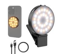 NEEWER VERSIÓN Nivel Entrada Luz Magnética Selfies Compatible con iPhone MagSafe, 1W Clip on Aro Luz LED Metal Teléfono,para Videoconferencias Grabación Maquillaje Portátil, CRI95+ 840lux/0,2m, NL32R